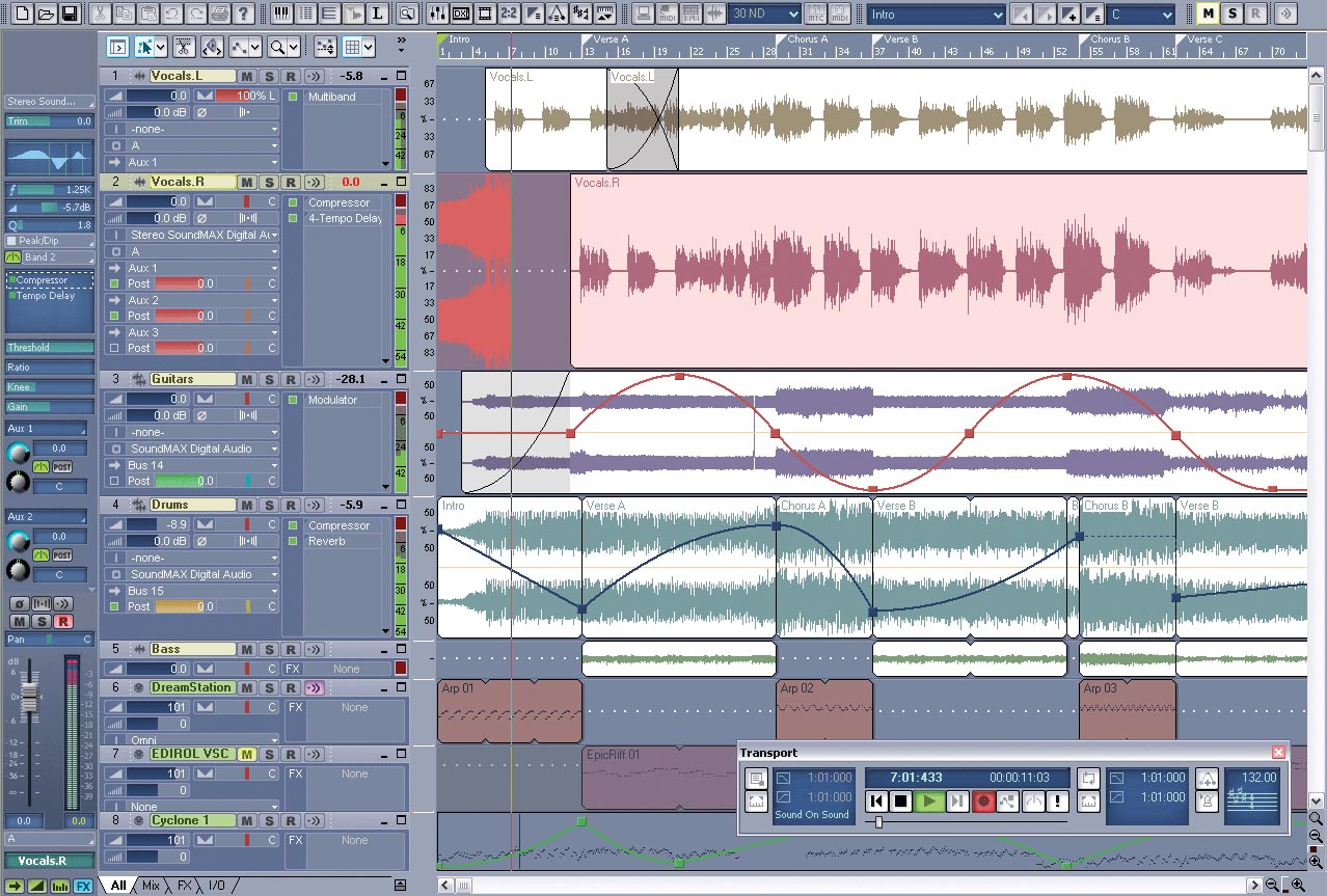 В третьей версии SONAR значительно доделан интерфейс и теперь