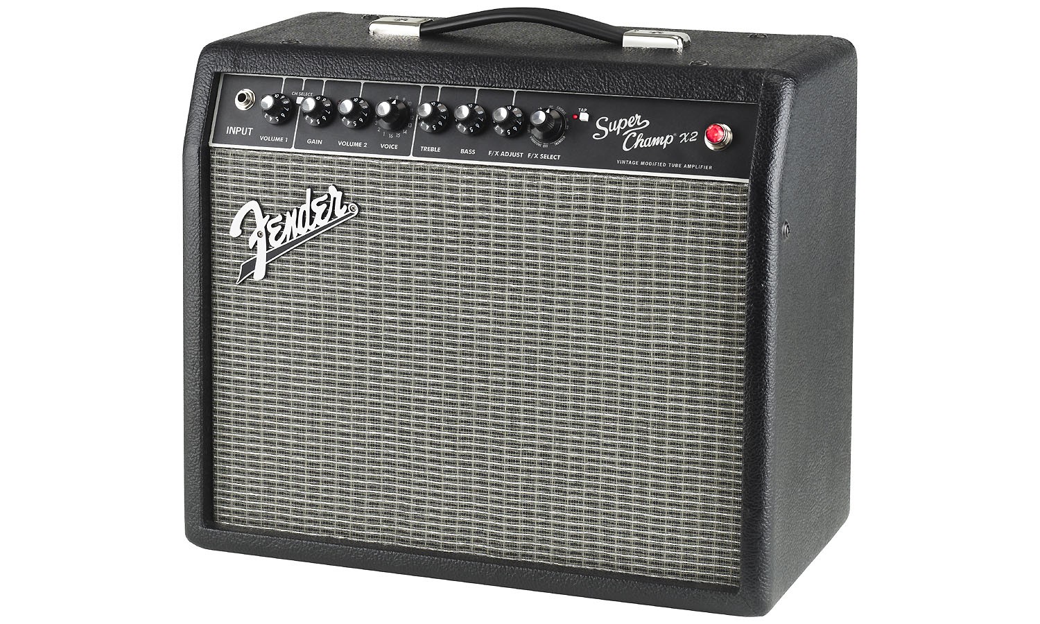 Le fender super champ x2 vintage modified 222 3000 000 est un ampli guitare style combo de 15 watts hp 10 associant la chaleur dune technologie
