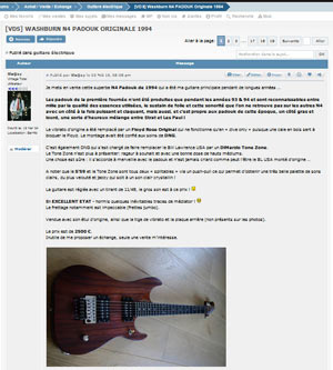 Annonce pour guitare guitariste.com