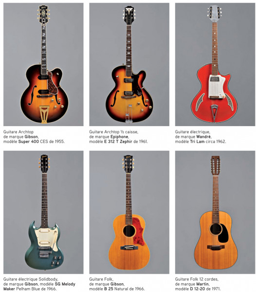 Exemple de guitares Vintage mises aux enchères
