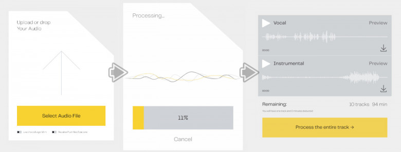 Lala.ai, le process audio des mp3 et wave