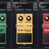 Les pédales d'effet BOSS dans un plug-in