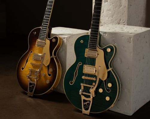 Gretsch décore ses Broadkaster LX d'un corps flammé