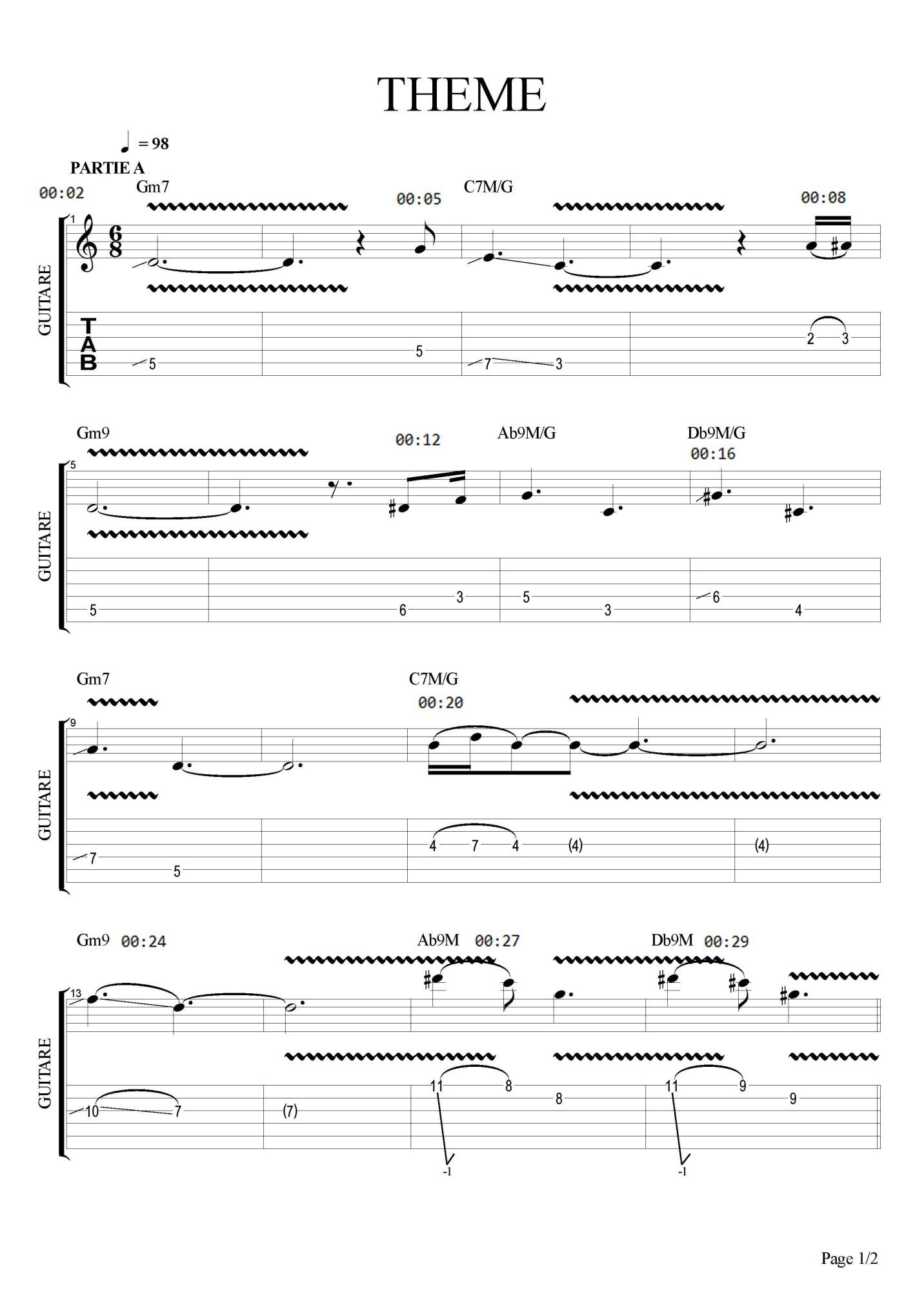 Partition 1 - Thème A