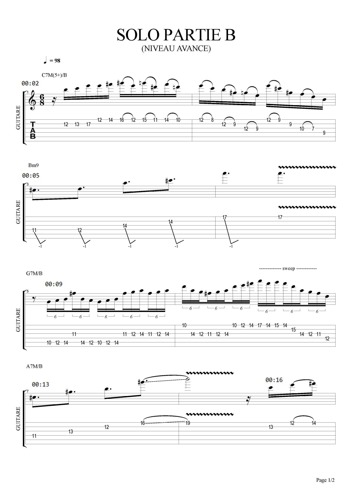 Partition 2 - Solo niveau avancé, 2e partie