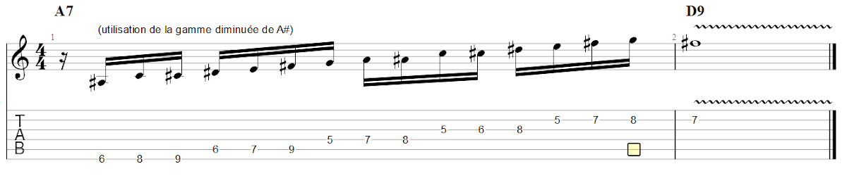 Partition 2 - Utilisation en transition entre A7 et D9