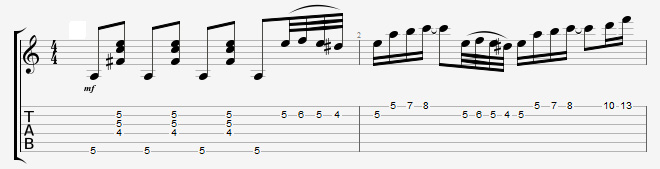 Partition 5 - Plan avec chromatismes en A mineur