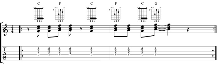 Partition 4 - Croches et triades Funk