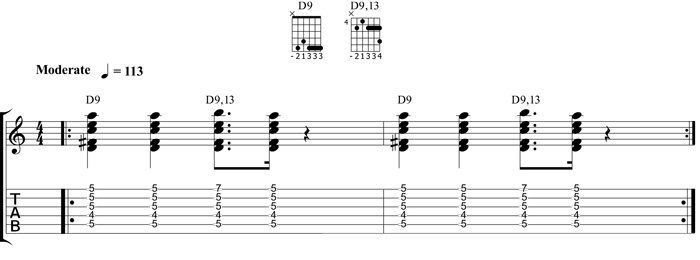 Partition 3 - Rythmique à la Jimmy Nolen, Accords 9 et 9, 13