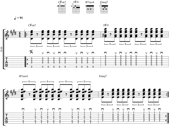 Partition 6 - Rythmique S.Wonder utilisant un mouvement brisé
