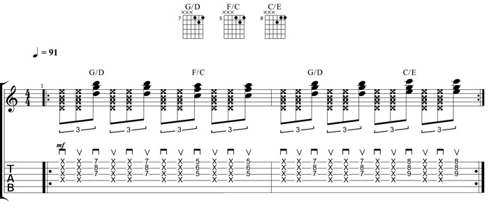 Partition 7 - Rythmique Michael Jackson utilisant un mouvement constant
