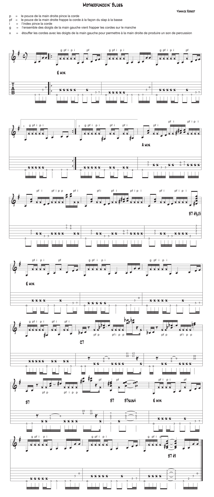 Partition 1 - Décomposition des riffs