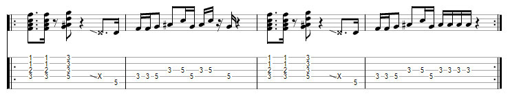 Partition 16 - Riff dans le style Funk 4