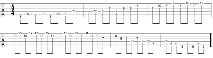 Partition 5 - Montée/descente en quintes sur La min penta