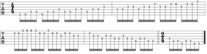 Partition 3 - G mineur pentatonique 4 par 4