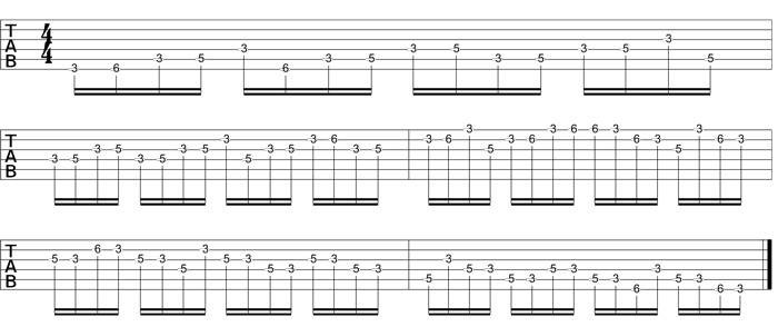 Partition 5 - G mineur pentatonique 5 par 5