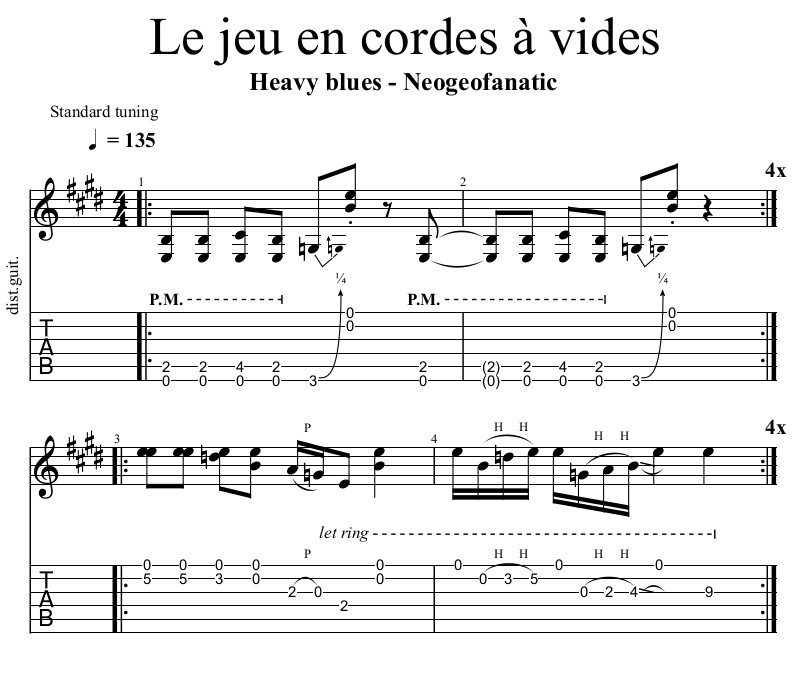 Partition 1 - Les cordes à vide