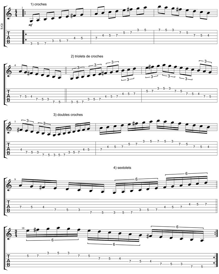 Partition 2 - Croches - triolet - doubles - sextolets