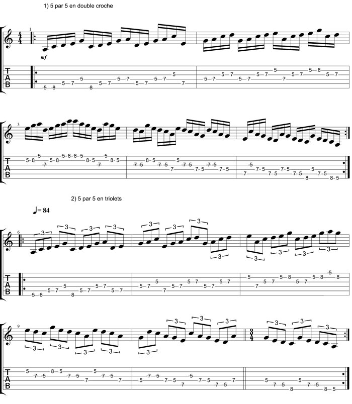 Partition 5 - Cellules de 5 notes