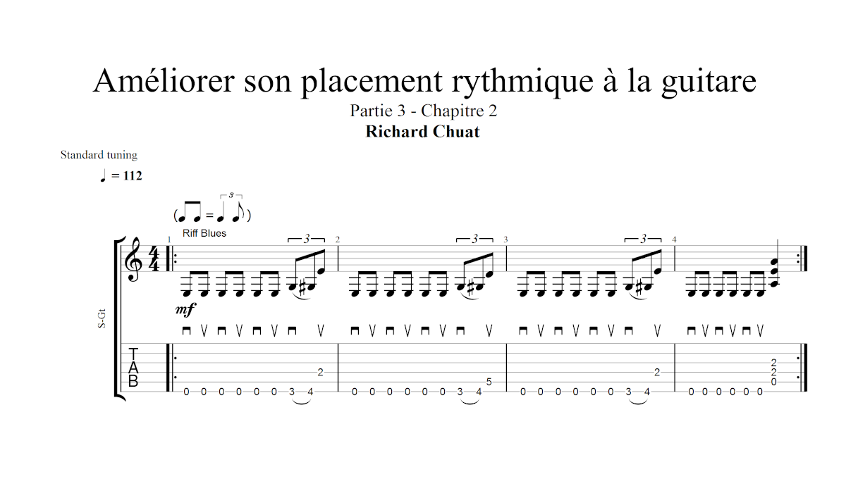 Partition 1 - Chapitre 2 : riff simple bluesy