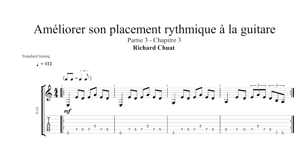 Partition 2 - Chapitre 3 : riff avec croches et triolets