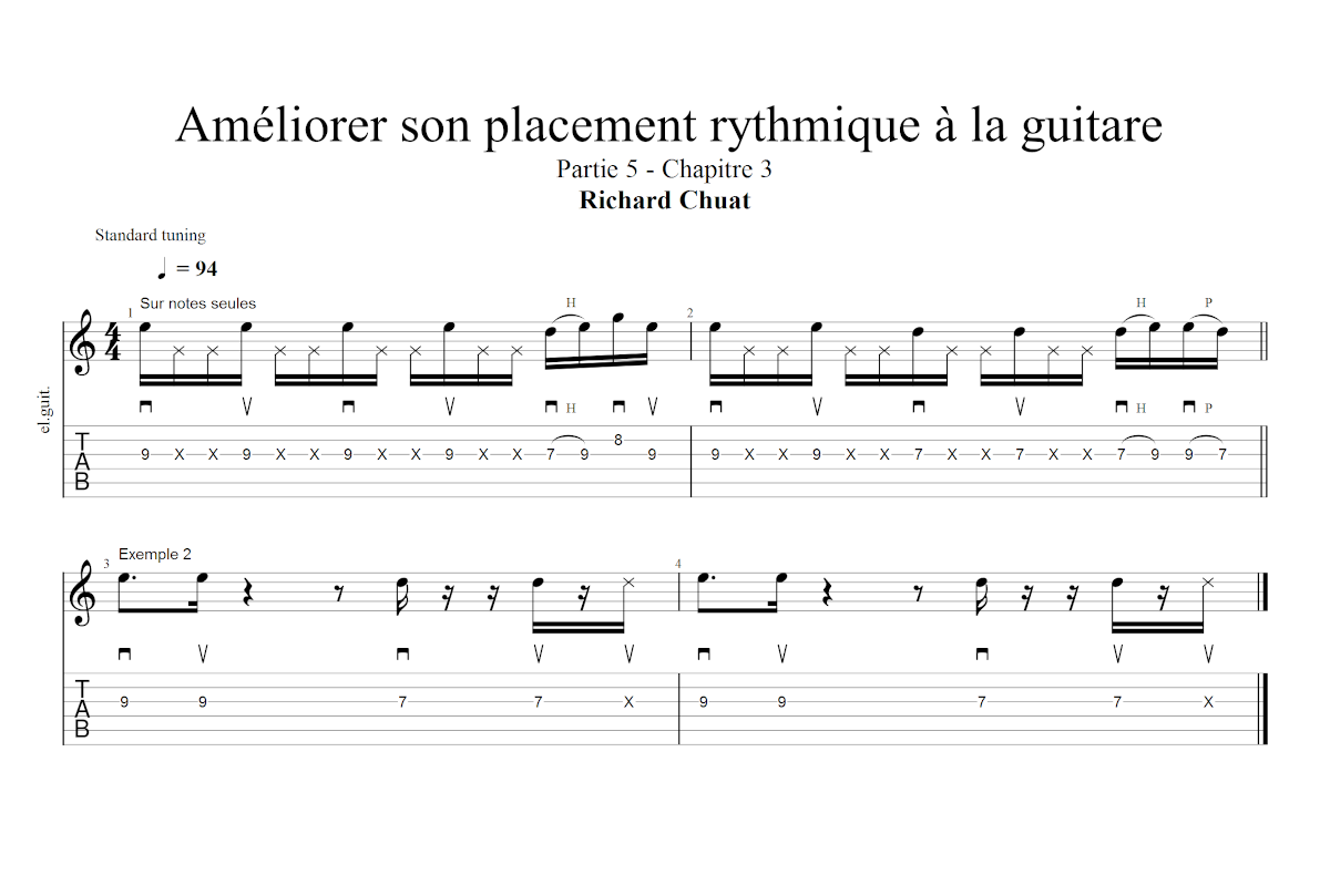 Partition 3 - Chapitre 3 : rythmiques sur notes seules