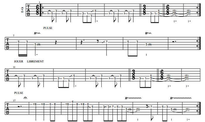 Partition 3 - Jeu libre en dehors de la pulsation