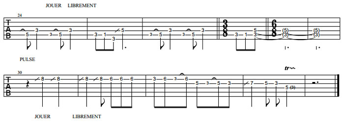 Partition 4 - Jeu libre en dehors de la pulsation