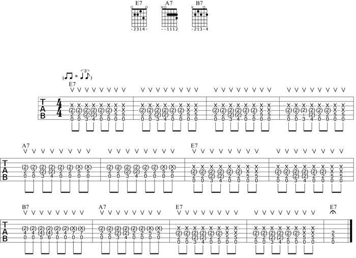 Partition 1 - Rythmique à la manière de Jimmy Reed