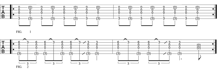 Partition 1 - Rythmique type «pince » à la main droite