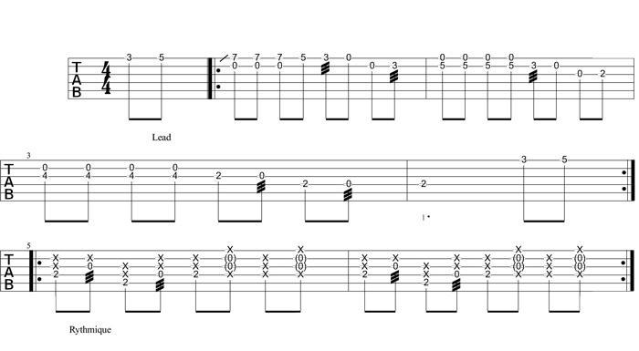 Partition 4 - Exemple basse et lead