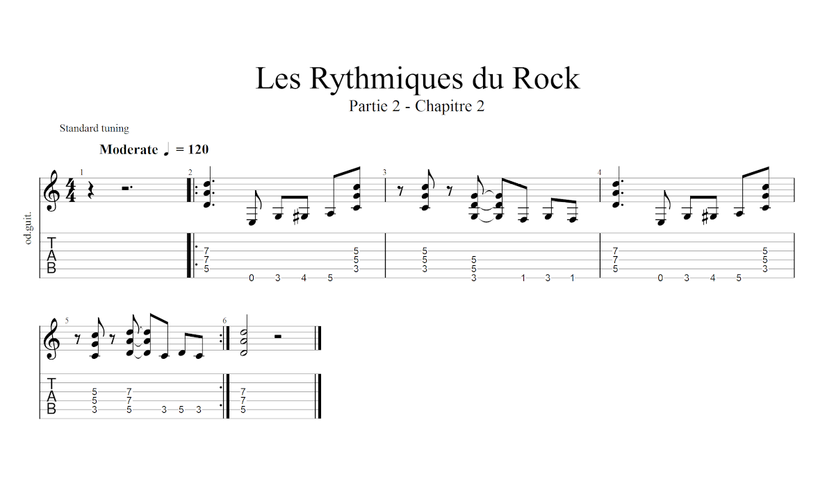Partition 1 - Chapitre 2 : riff avec power chords