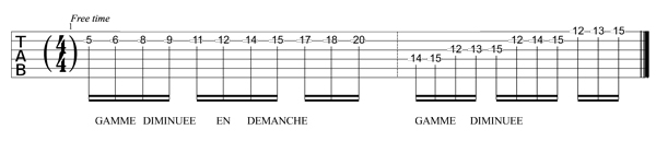 Partition 7 - Mélange de gammes : gamme diminuée