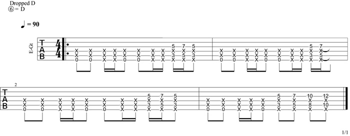 Partition 2 - Riff en Octaves et Drop D