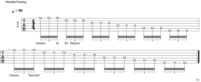 Partition 4 - Jeu lead : gamme majeure et gamme « spéciale »