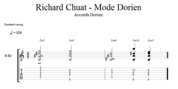 Partition 5 - Accords sur le mode dorien