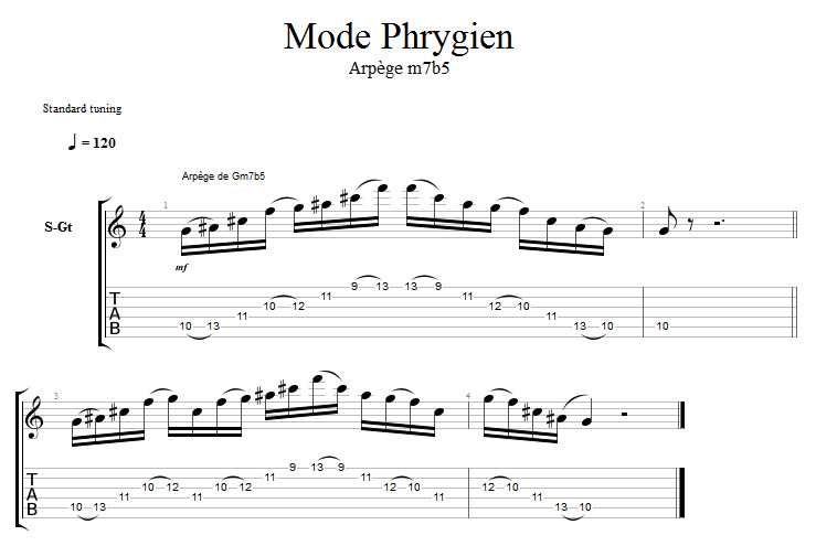 Partition 4 - Arpège m7b5