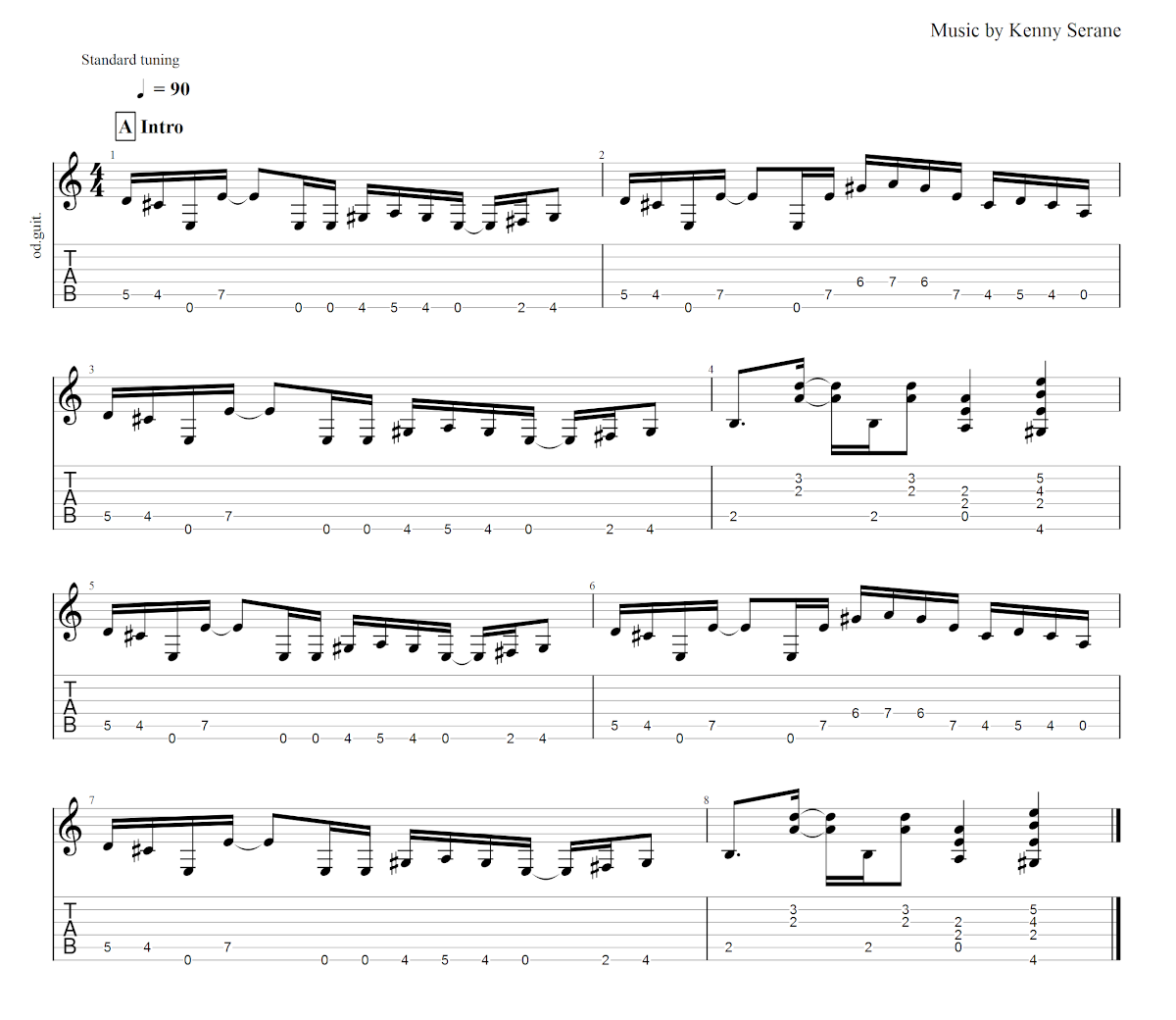 Partition 3 - Riff 1 (Mesures 1-8)