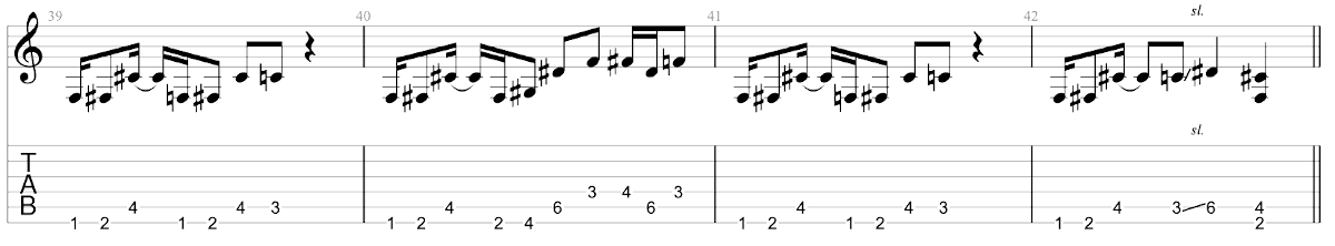 Partition 6 - Riff 2 (Mesures 39-42)