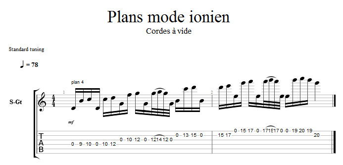 Partition 1 - Plan Ionien 1 - Cordes à vide