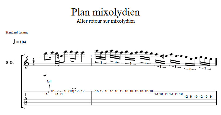 Partition 7 - Plan mixolydien 7 - En aller-retour