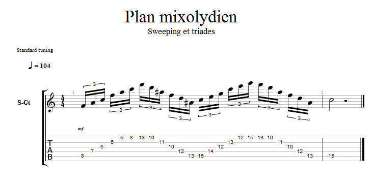Partition 3 - Plan mixolydien 3 - Avec sweeping et triades