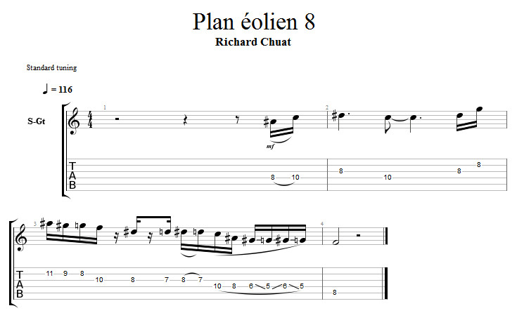 Partition 8 - Plan éolien 8 - Rythme et legato