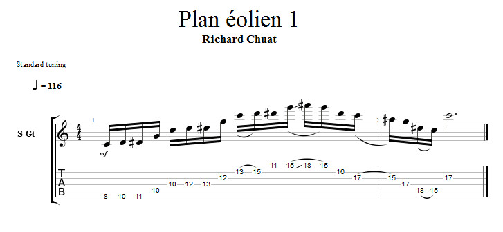 Partition 1 - Plan éolien 1 - Arpège de Cmadd9