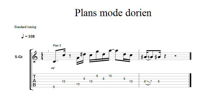 Partition 5 - Plan dorien 5 - Saut de cordes sur penta