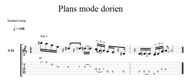 Partition 4 - Plan dorien 4 - Arpèges, rythme et accélération
