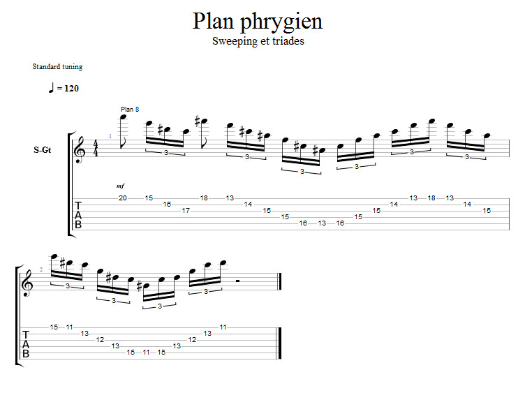 Partition 8 - Plan phrygien 8 - Sweeping et triades