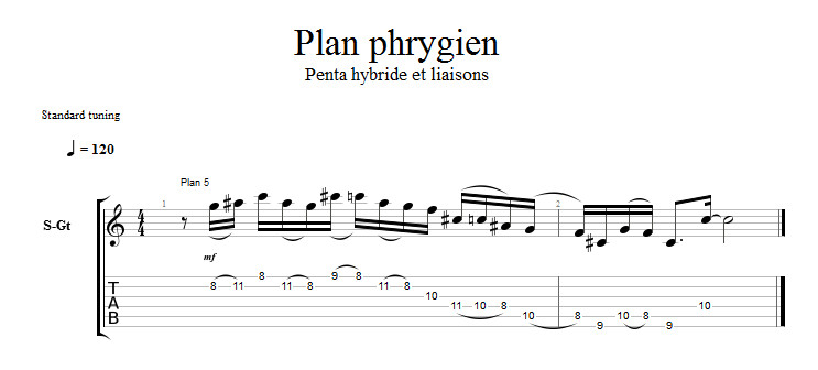 Partition 5 - Plan phrygien 5 - Penta hybrique et liaisons