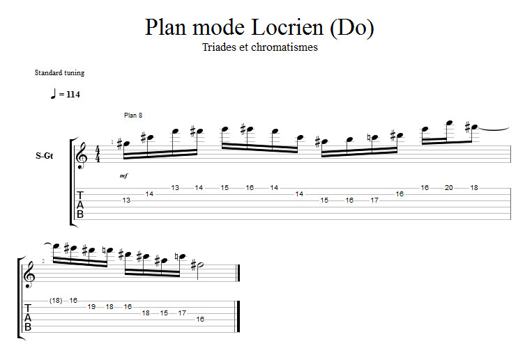 Partition 8 - Plan Locrien 8 - Triades et chromatismes