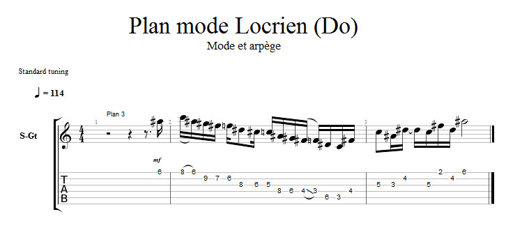 Partition 3 - Plan Locrien 3 - Mode et arpège